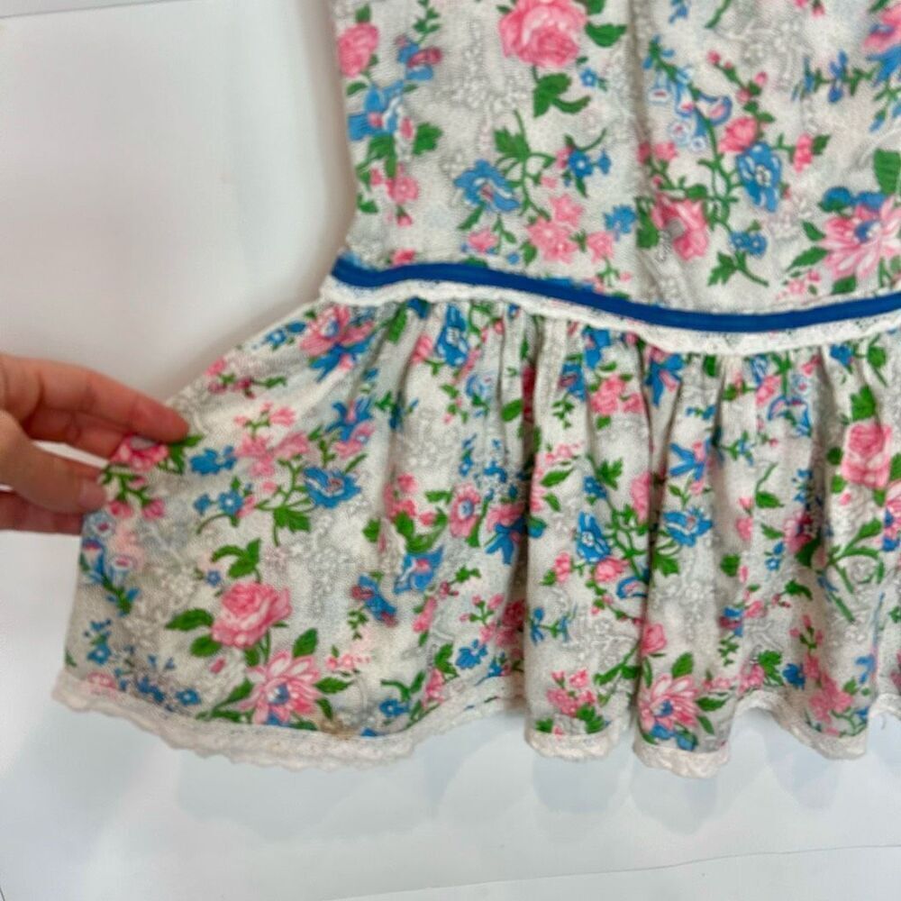 Vintage Youngland Dress Mini Square neck dainty Floral Short Sleeve Feminine M - Picture 13 of 16